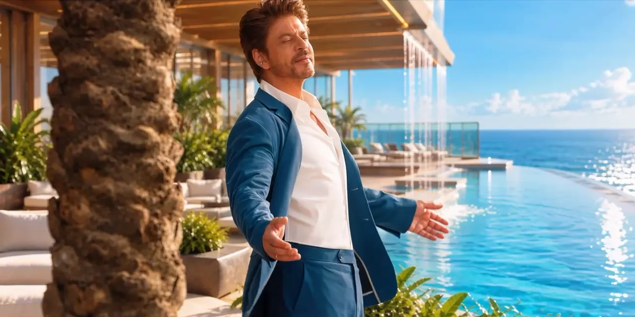 Shah Rukh Khan in a still from the Shahrukhz Residences campaign film