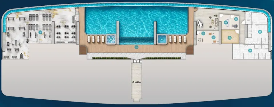 Wellness Deck plan, Level 33